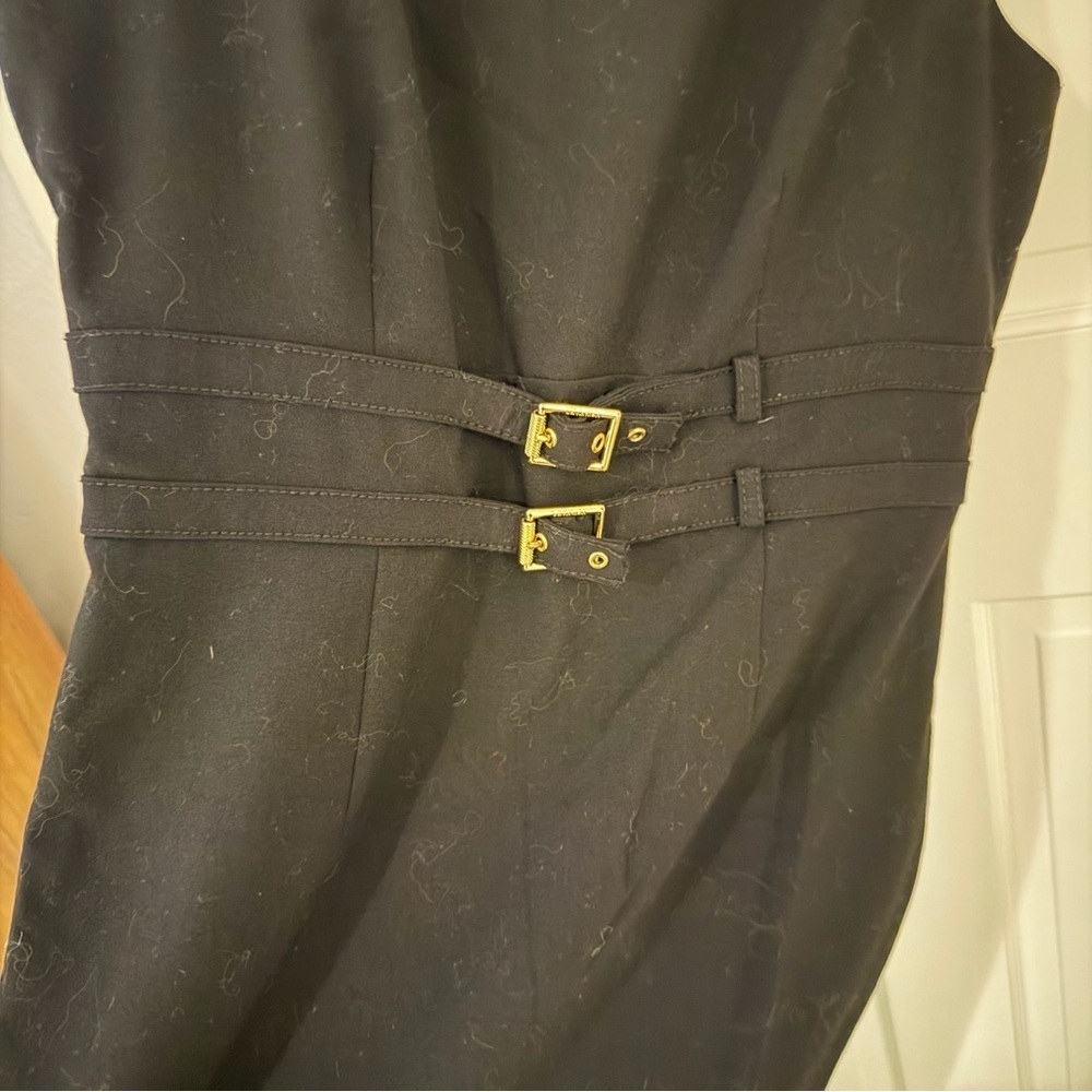 Calvin Klein Black Mini Dress with Gold Accents - Picture 4 of 6